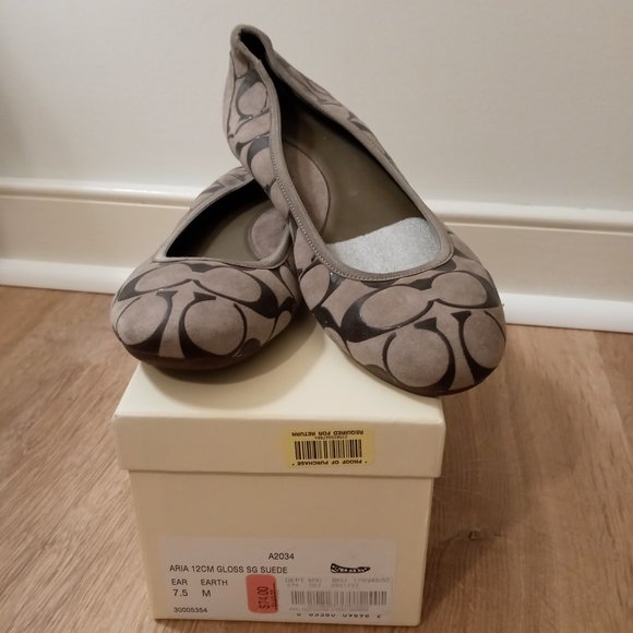 Coach brown ballet flats/dark brown C's - Picture 10 of 15